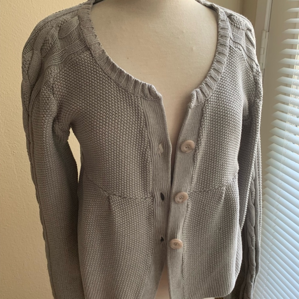 Basic Edition Cardigan Women's Cable Knit Cotton Blend
